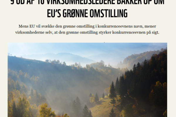 WWF-undersøgelse: Virksomhederne holder fast i den grønne omstilling